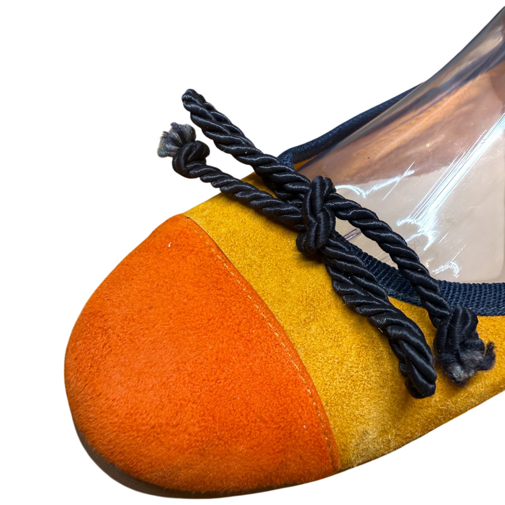 CAMPO de' FIORI Women 38/US 7 Suede Ballet Flats Orange Melon Slip On Shoe Italy - Picture 8 of 12